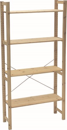 Lagerhylla, 900x300x1750mm, trä